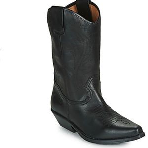 Betty London lova black leather cowboy boots 8/8.5